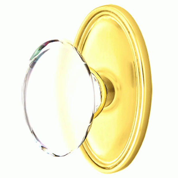 ##Antique Hardware## Crystal Hampton Door Knob Set With Oval Rosette (Several Finish Options)