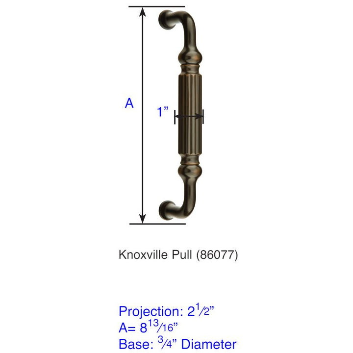 ##Antique Hardware## 8 13/16 Inch Solid Brass Knoxville Pull