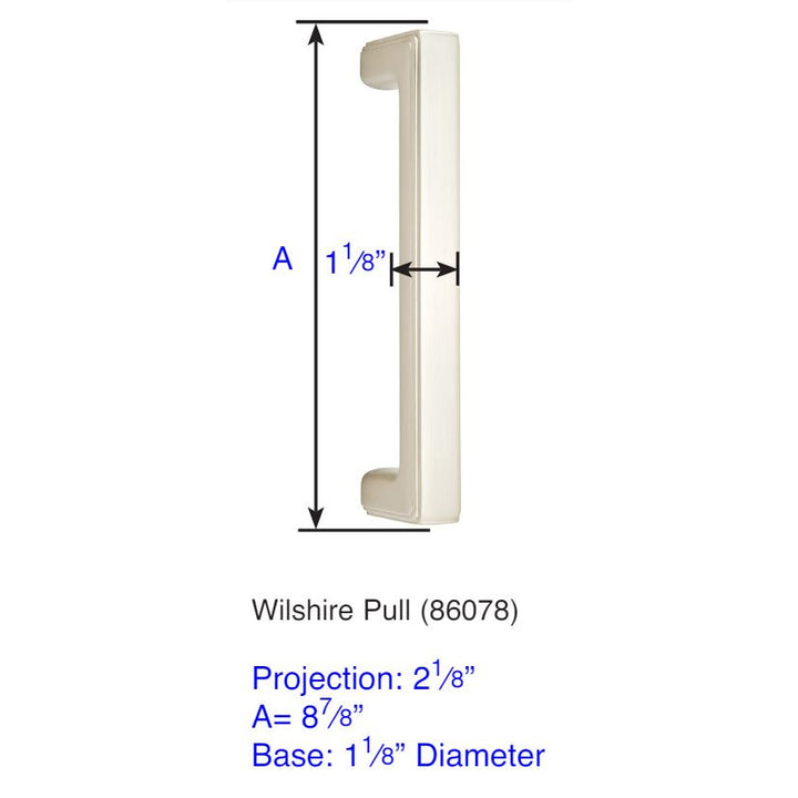 Antique Hardware 8 7/8 Inch Solid Brass Wilshire Pull Cabinet Knobs & Handles