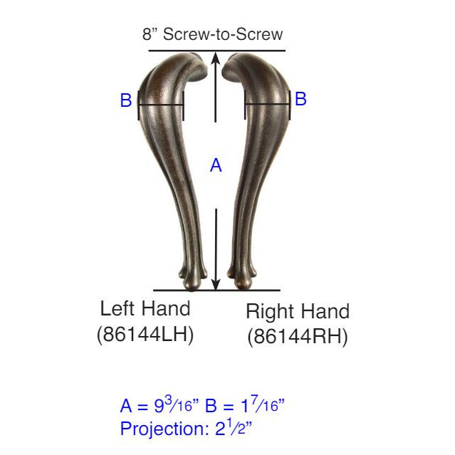 ##Antique Hardware## 9 3/16 Inch Tuscany Bronze Art Noveau Pull