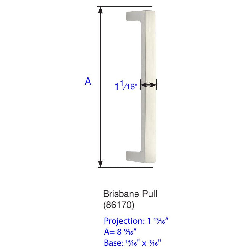 ##Antique Hardware## 8 9/16 Inch Solid Brass Brisbane Pull