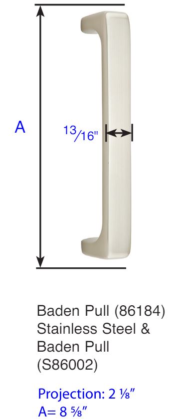 Antique Hardware 8 5/8 Inch Stainless Steel Baden Pull CABINET PULL