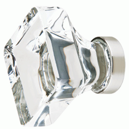 ##Antique Hardware## 1 3/8 Inch Emtek Glass Lido Square Cabinet and Furniture Knob