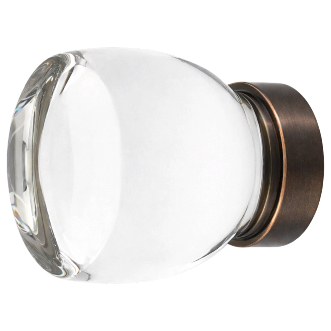 1 1/8 Inch Clear Crystal Glass Juneau Cabinet & Furniture Knob