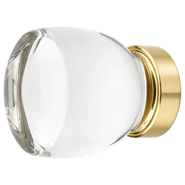 1 1/8 Inch Clear Crystal Glass Juneau Cabinet & Furniture Knob