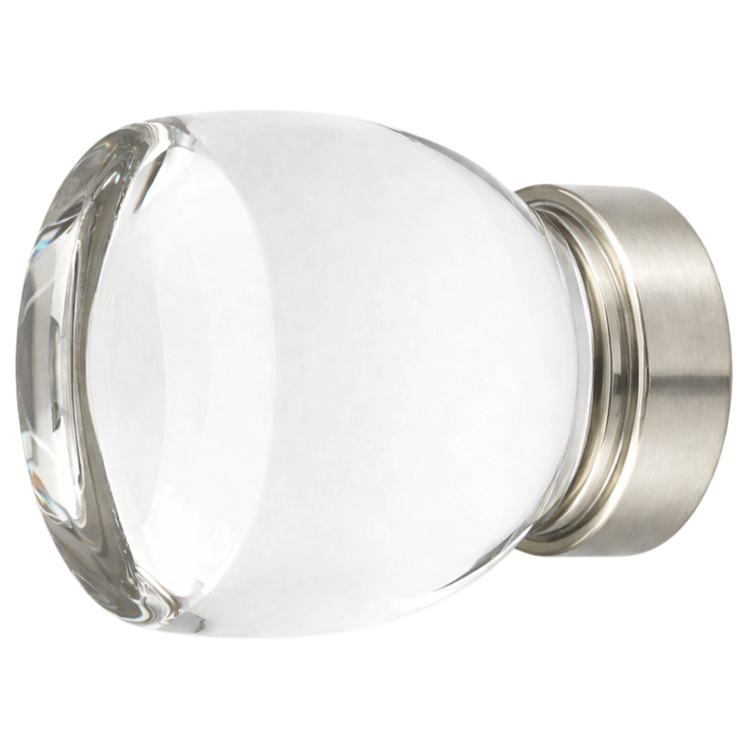 1 1/8 Inch Clear Crystal Glass Juneau Cabinet & Furniture Knob
