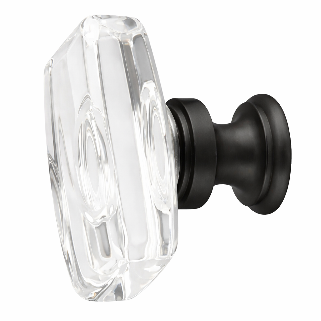 1 5/8 Inch Clear Crystal Glass Windsor Cabinet & Furniture Knob