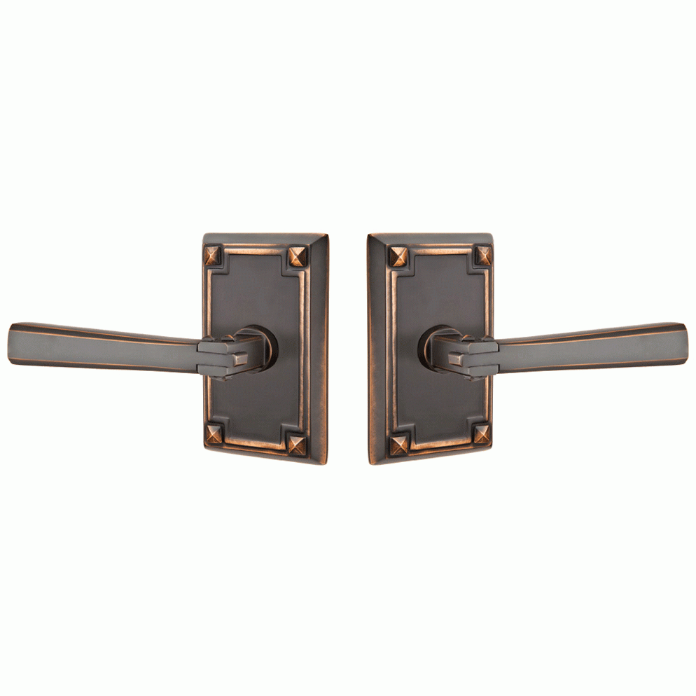 ##Antique Hardware## Arts & Crafts Lever With Rectangular Rosette (Several Finish Options)