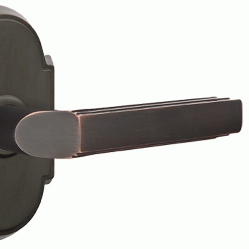 ##Antique Hardware## Emtek Solid Brass Milano Lever With # 8 Rosette