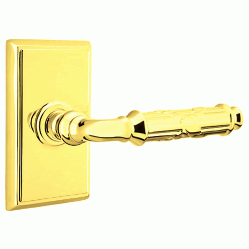 ##Antique Hardware## Solid Brass Ribbon & Reed Lever With Rectangular Rosette (Many Finishes Available)