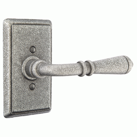 Antique Hardware Emtek Wrought Steel Normandy Lever With Rectangular Rosette EMTEK LEVER DOOR KNOB