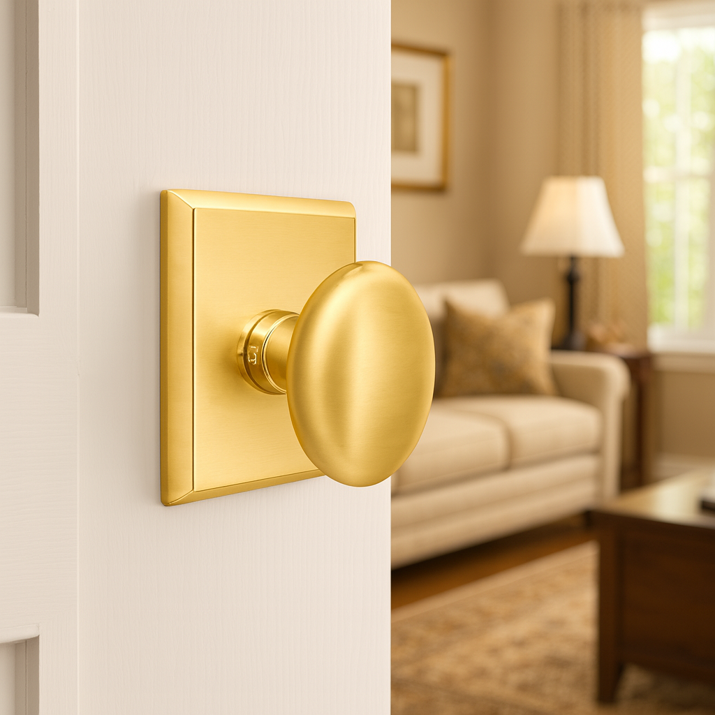 ##Antique Hardware## Magnifique® Rectangular Door Set with Brass Egg Knobs (Several Finishes Available)
