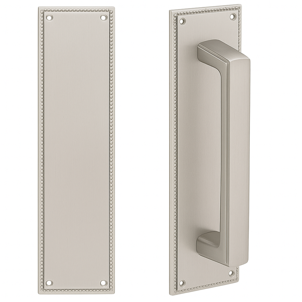 ##Antique Hardware## 12 Inch Solid Brass Knoxville Wilshire Push & Pull Door Set