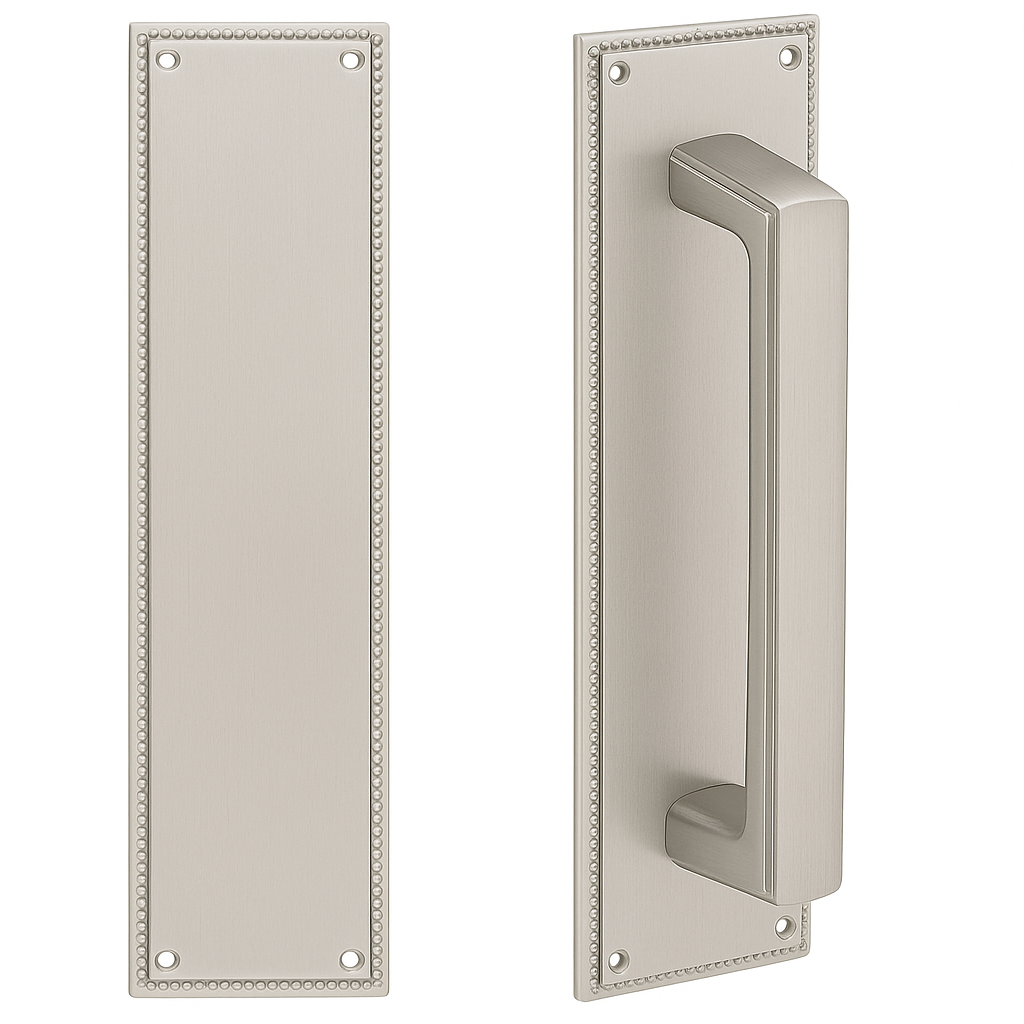 ##Antique Hardware## 12 Inch Solid Brass Knoxville Wilshire Push & Pull Door Set