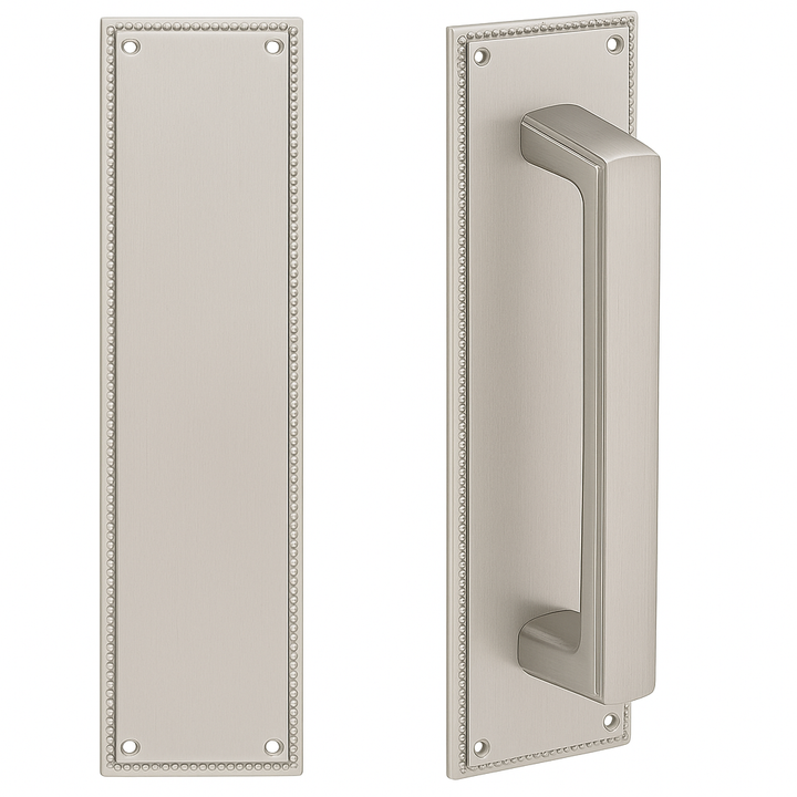 ##Antique Hardware## 12 Inch Solid Brass Knoxville Wilshire Push & Pull Door Set