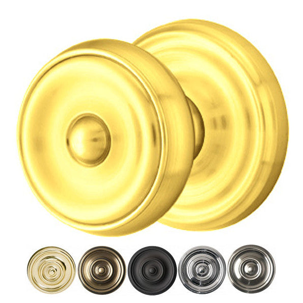 ##Antique Hardware## Solid Brass Waverly Door Knob Set With Regular Rosette (Several Finish Options)
