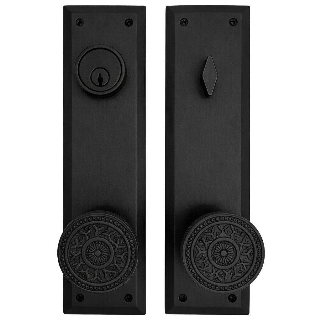 ##Antique Hardware## Quaker Style Single-Door Deadbolt Entryway Set (Several Finish Options)
