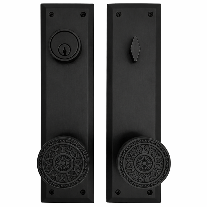 ##Antique Hardware## Quaker Style Single-Door Deadbolt Entryway Set (Several Finish Options)
