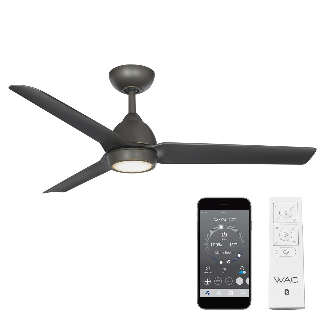 ##Antique Hardware## Mocha 3-Blade LED Smart Ceiling Fan