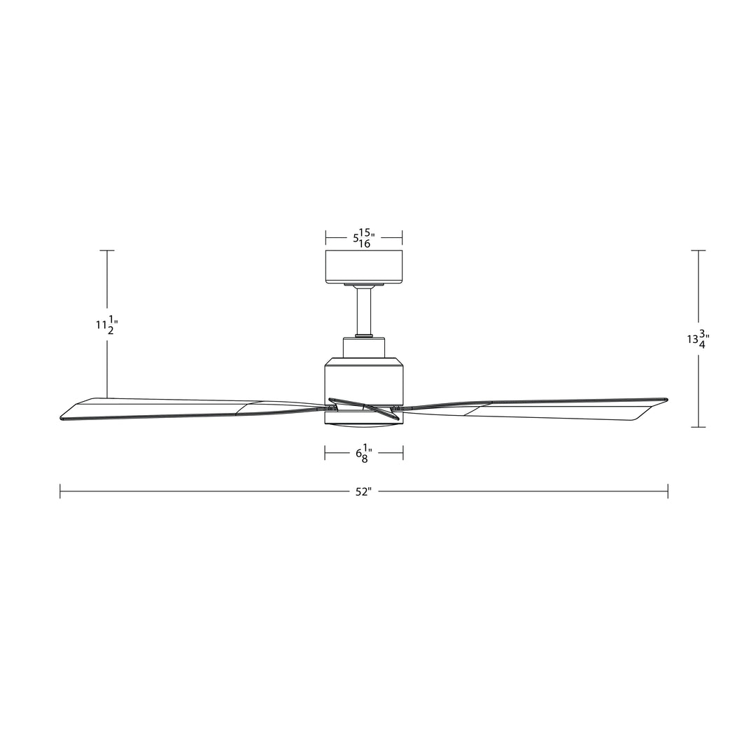 ##Antique Hardware## Clean 3-Blade Smart Ceiling Fan