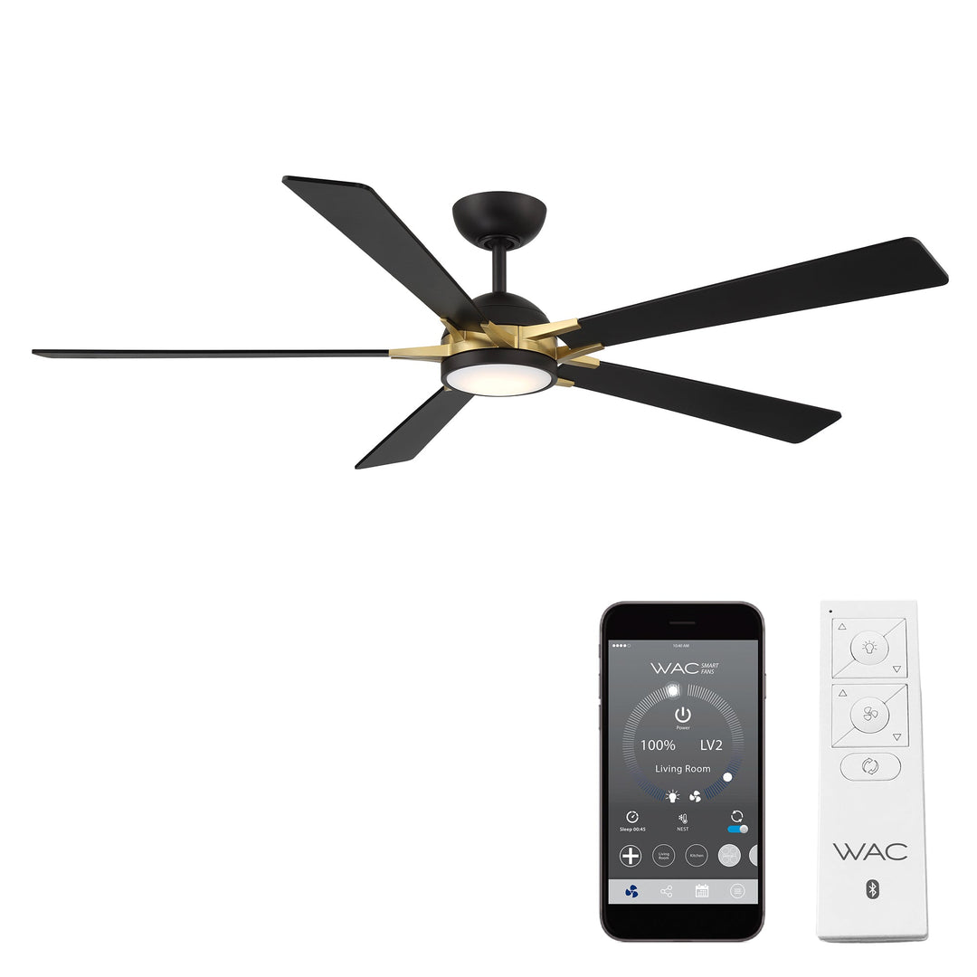 ##Antique Hardware## Rotary 5-Blade LED Smart Ceiling Fan