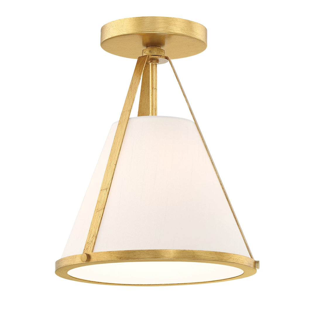 ##Antique Hardware## Fulton 1 Light Antique Gold Semi Flush Mount
