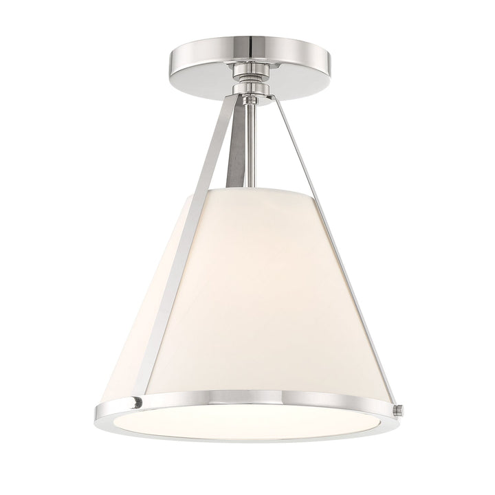 ##Antique Hardware## Fulton 1 Light Polished Nickel Semi Flush Mount