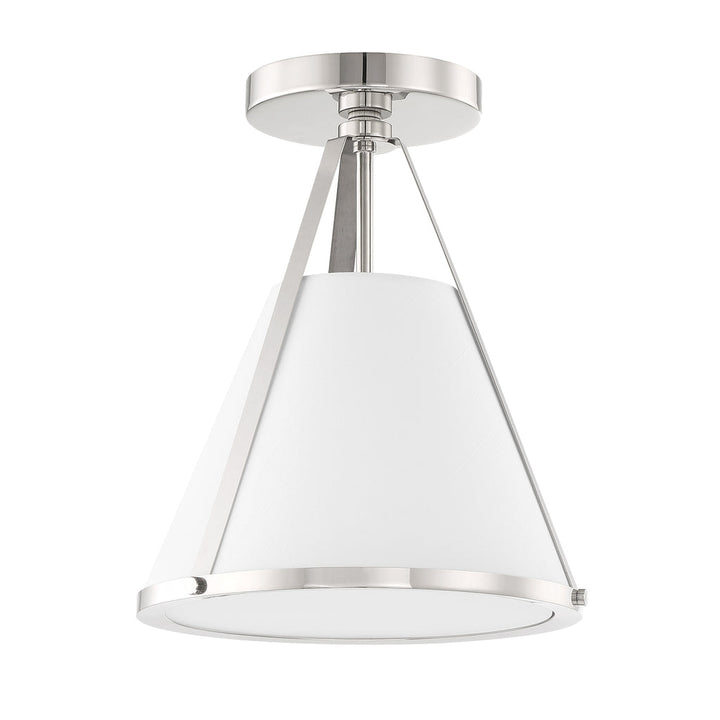##Antique Hardware## Fulton 1 Light Polished Nickel Semi Flush Mount