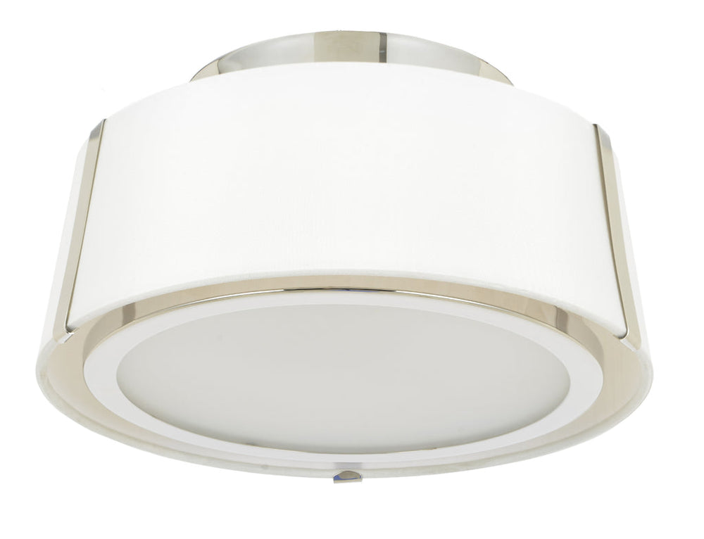 ##Antique Hardware## Fulton 2 Light Polished Nickel Semi Flush Mount