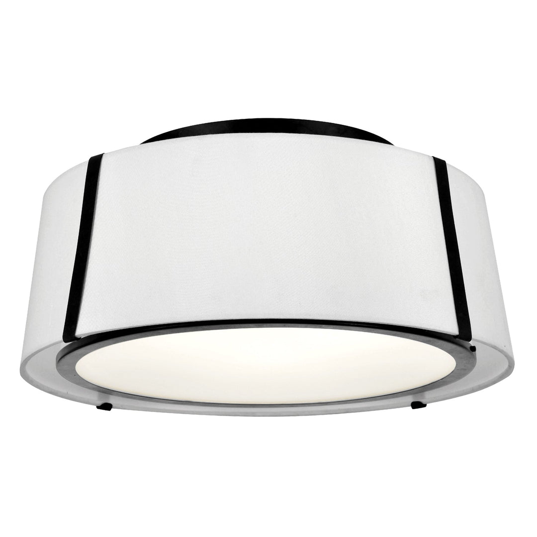 ##Antique Hardware## Fulton 3 Light Matte Black Semi Flush Mount