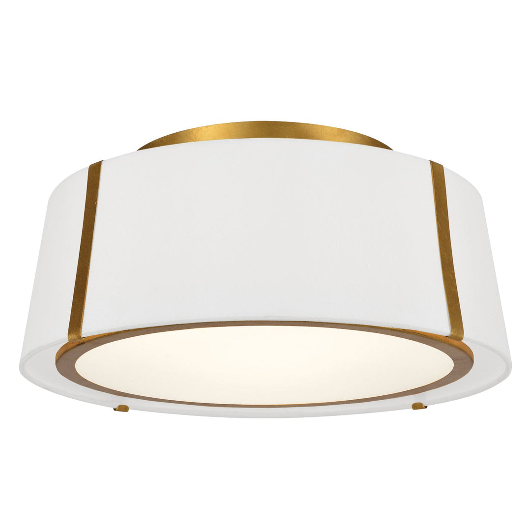 ##Antique Hardware## Fulton 3 Light Antique Gold Semi Flush Mount