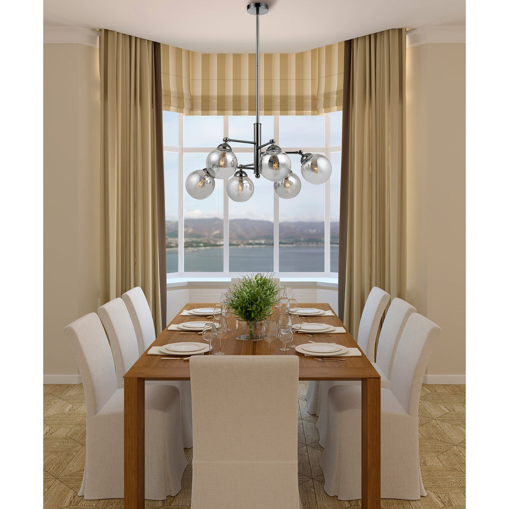 ##Antique Hardware## 40W X 6 PRATO METAL/GLASS 6 LIGHTS CHANDELIER