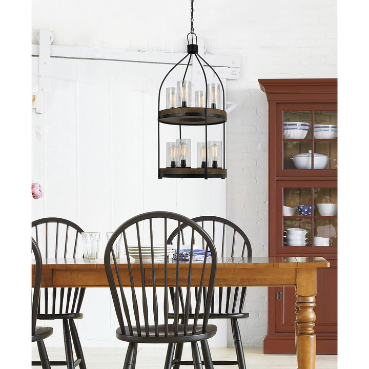 ##Antique Hardware## 60W X 8 CHARDON METAL/WOOD FIXTURE(EDISON BULBS NOT INCLUDED)