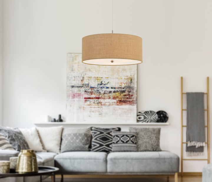 ##Antique Hardware## 60W X 3 ADDISON DRUM PENDANT FIXTURE. DIA:24"