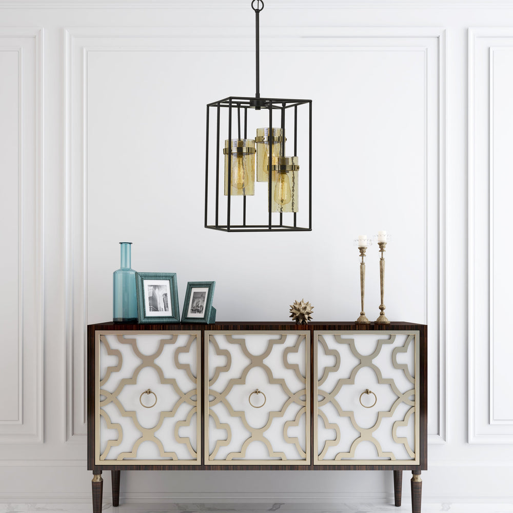 ##Antique Hardware## 60W X 3 CREMONA GLASS PENDANT FIXTURE (EDISON BULBS NOT INCLUDED)