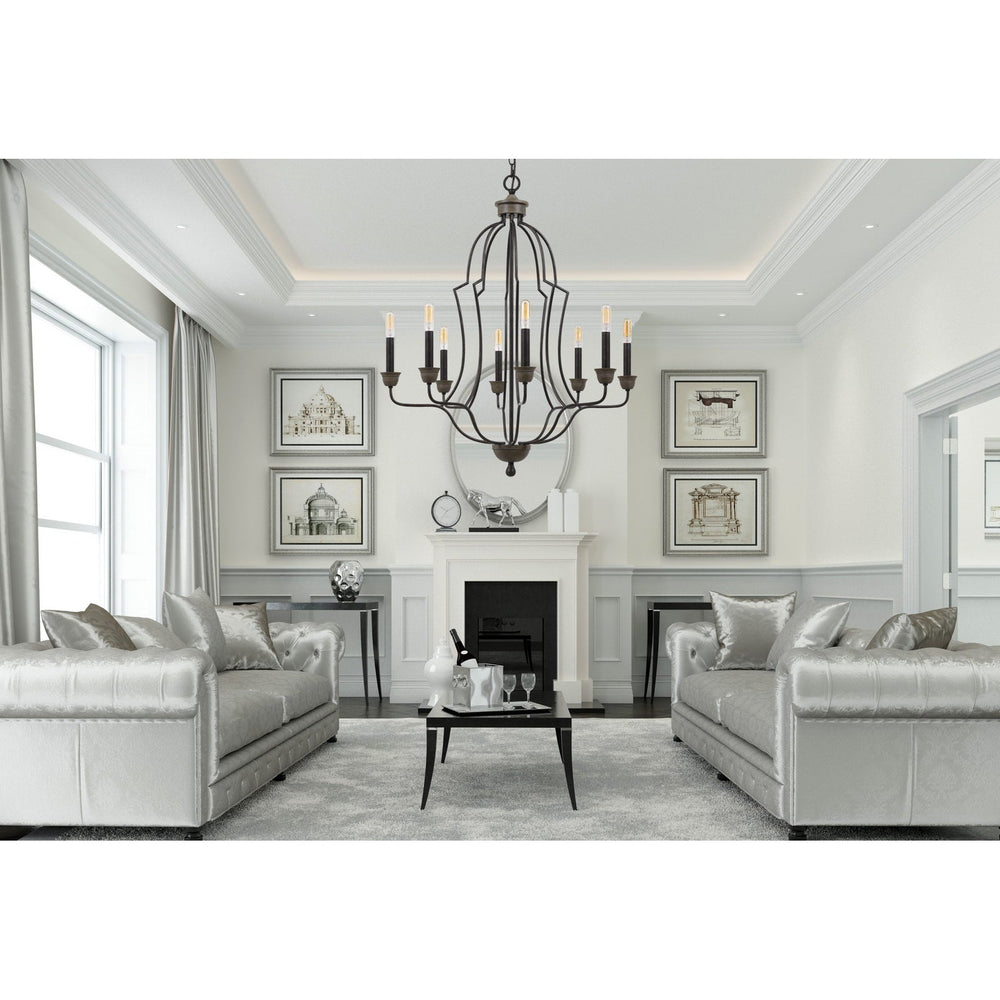 ##Antique Hardware## 60W X 8 LEBRIJA METAL CHANDELIER (EDISON BULBS NOT INCLUDED)