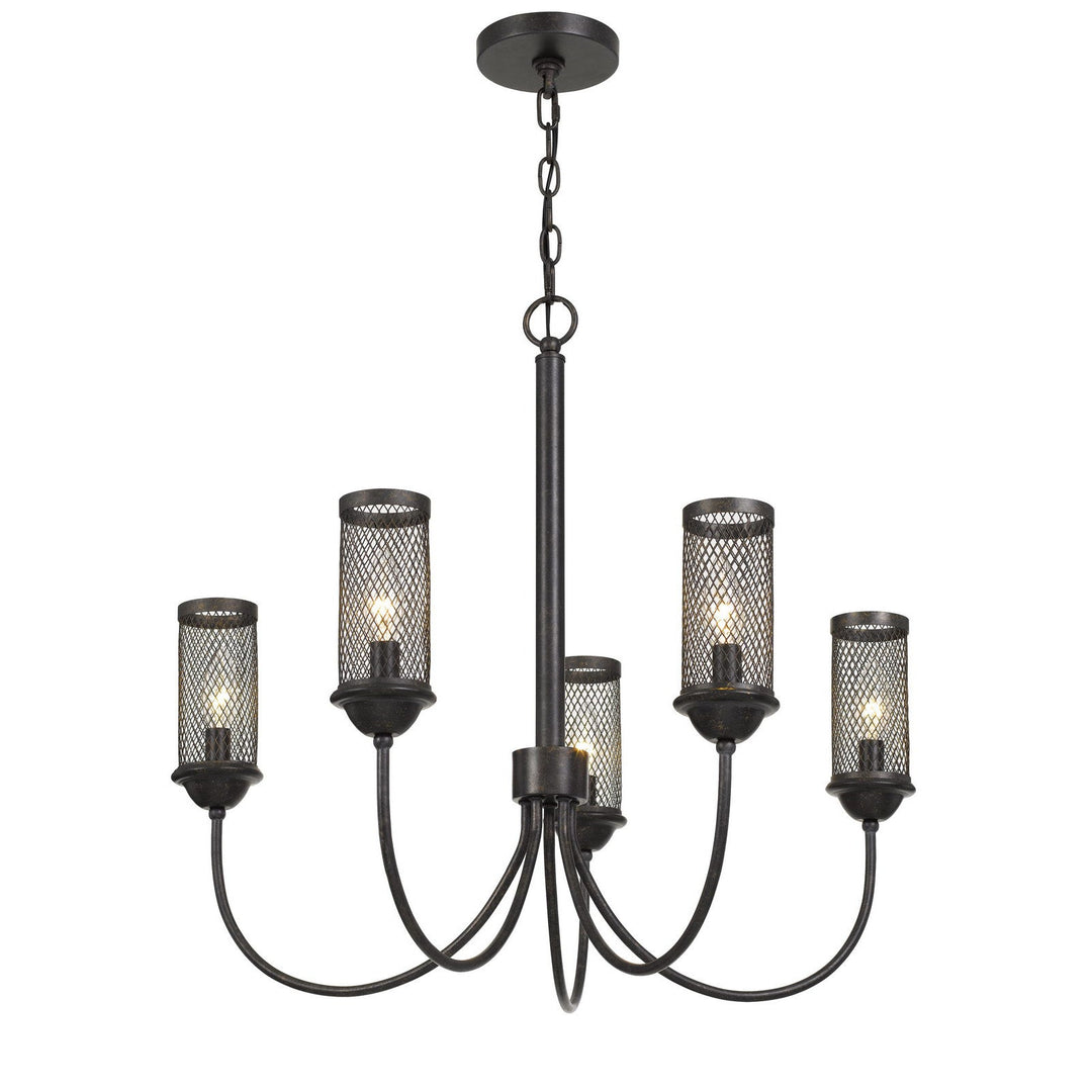 ##Antique Hardware## FULTON METAL CHANDELIER WITH MESH METAL SHADE