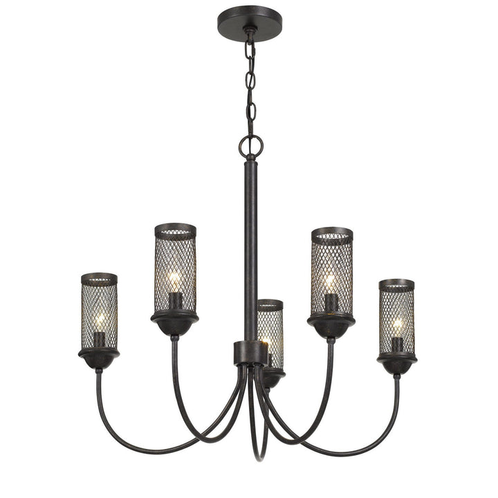 ##Antique Hardware## FULTON METAL CHANDELIER WITH MESH METAL SHADE