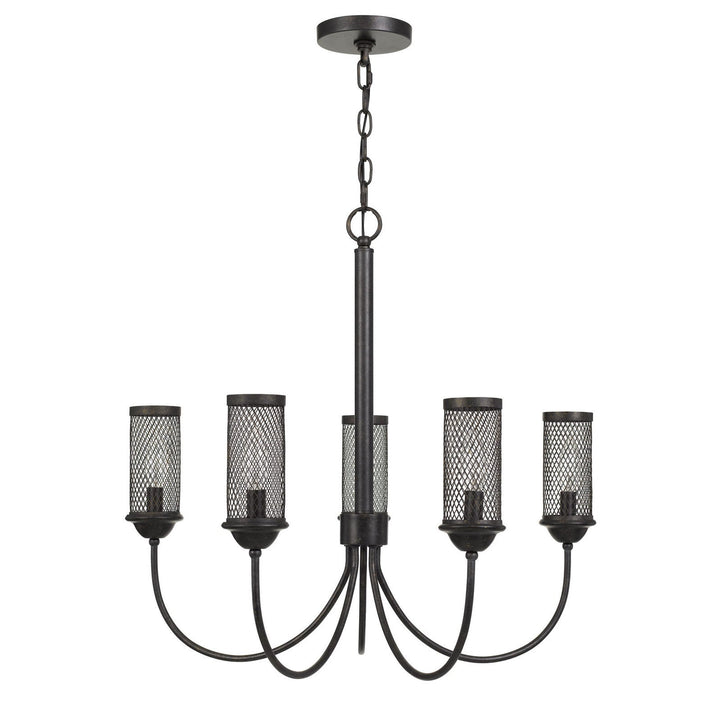 ##Antique Hardware## FULTON METAL CHANDELIER WITH MESH METAL SHADE