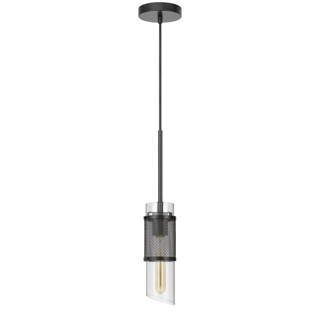 ##Antique Hardware## 60W SAVONA DOUBLE LAYER GLASS/METAL MINI PENDANT WITH MESH METAL SHADE. (EDISON BULB NOT INCLUDED)