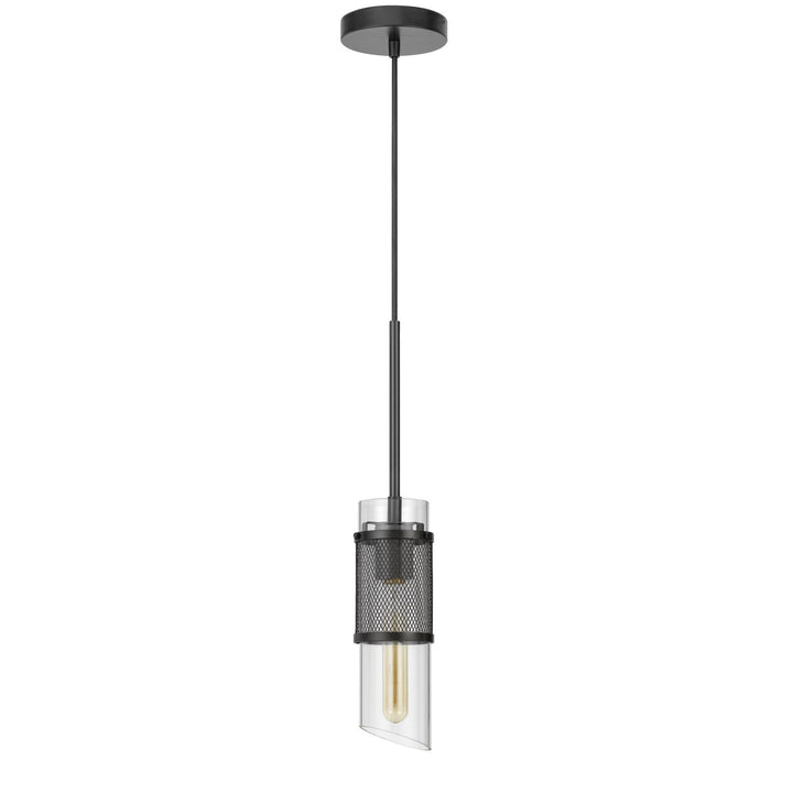 ##Antique Hardware## 60W SAVONA DOUBLE LAYER GLASS/METAL MINI PENDANT WITH MESH METAL SHADE. (EDISON BULB NOT INCLUDED)