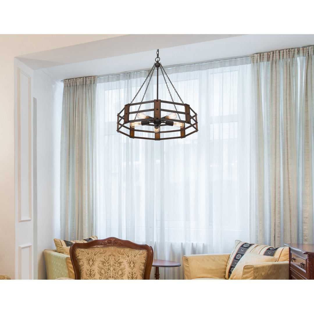 ##Antique Hardware## 60W X 5 PROVO METAL CHANDELIER