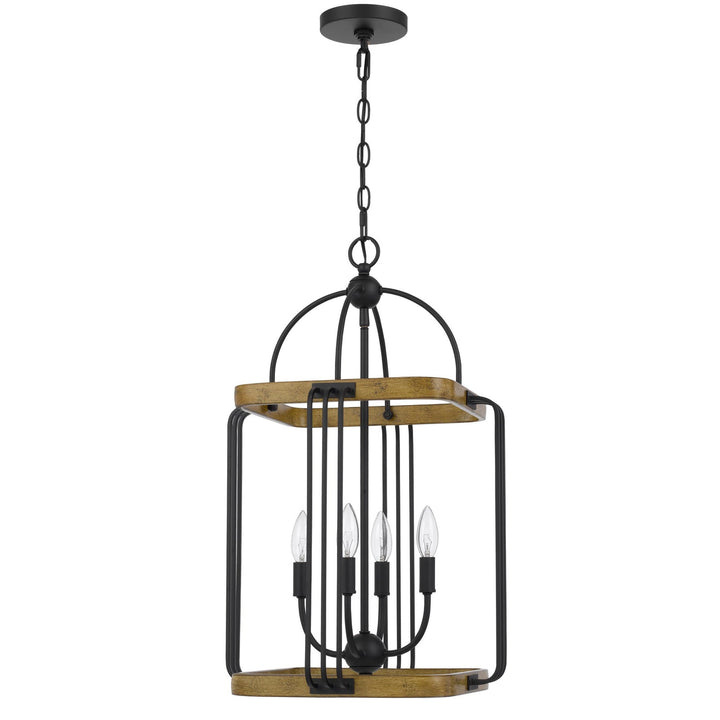 ##Antique Hardware## RIPON METAL CHANDELIER WITH WOOD FINISH