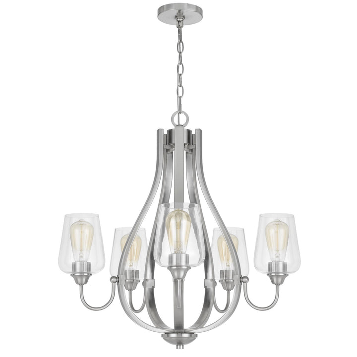##Antique Hardware## NEWPORT METAL CHANDELIER WITH GLASS SHADES