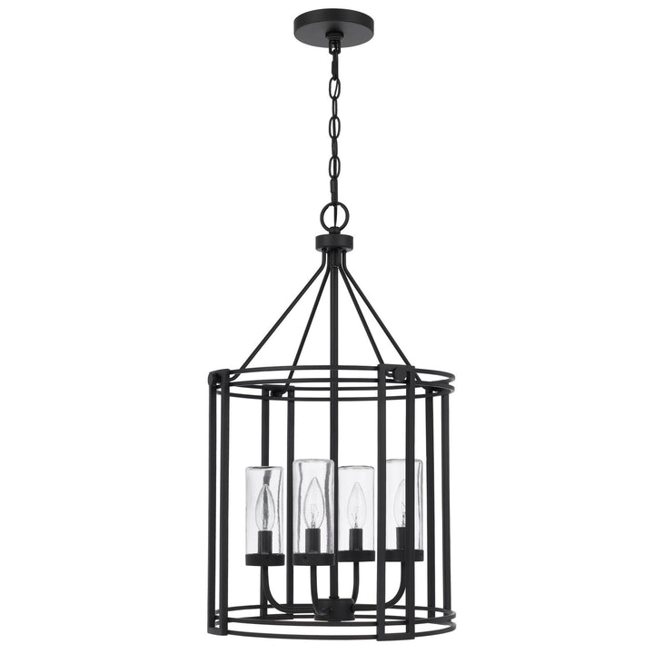 ##Antique Hardware## LUTON CAGE METAL CHANDELIER WITH GLASS SHADES