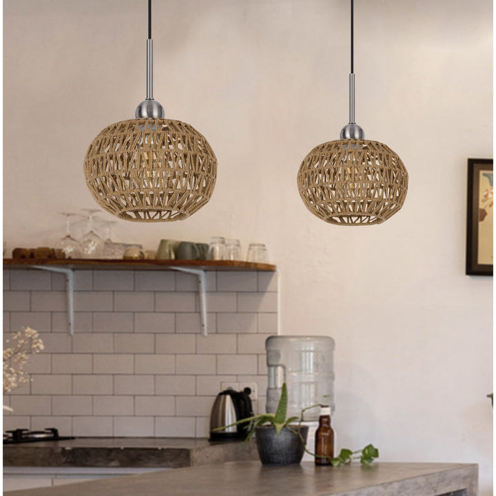 ##Antique Hardware## 60W MEDAN ROPED PENDANT FIXTURE