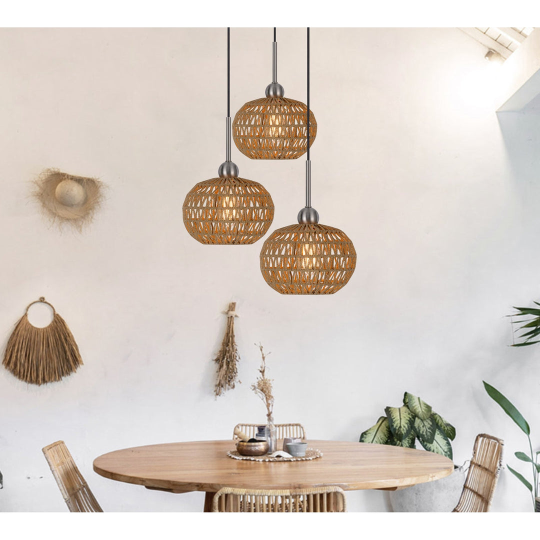 ##Antique Hardware## 60W MEDAN ROPED PENDANT FIXTURE