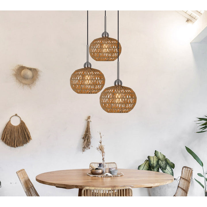 ##Antique Hardware## 60W MEDAN ROPED PENDANT FIXTURE