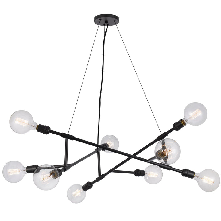 ##Antique Hardware## 60W X 9 MASSENA METAL CHANDELIER