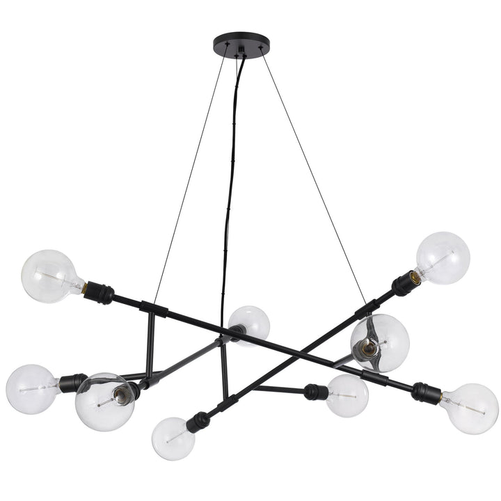 ##Antique Hardware## 60W X 9 MASSENA METAL CHANDELIER